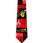 130258 Music Tie Trombone & Cleff Poly Blend 4"