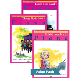 Alfred's Basic Piano Library Lesson Theory Recital 4 Value Pack