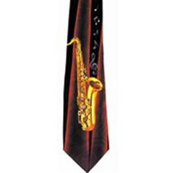 130295 Music Tie Saxophone Micro-Polyester 4"