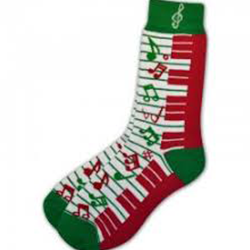 16303 Holiday Keyboard/Music Socks OSFA