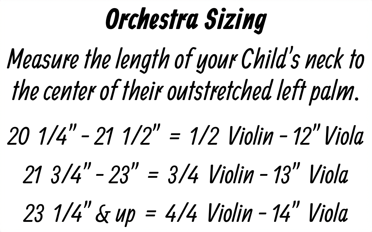 Orchestra Sizing Chart